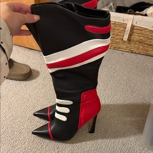 Steve Madden Black and Red Heeled Boots